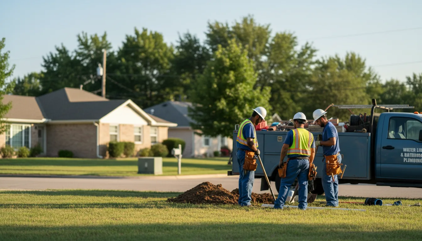 Residential water line and bathroom plumbing service in Thurston, OH
